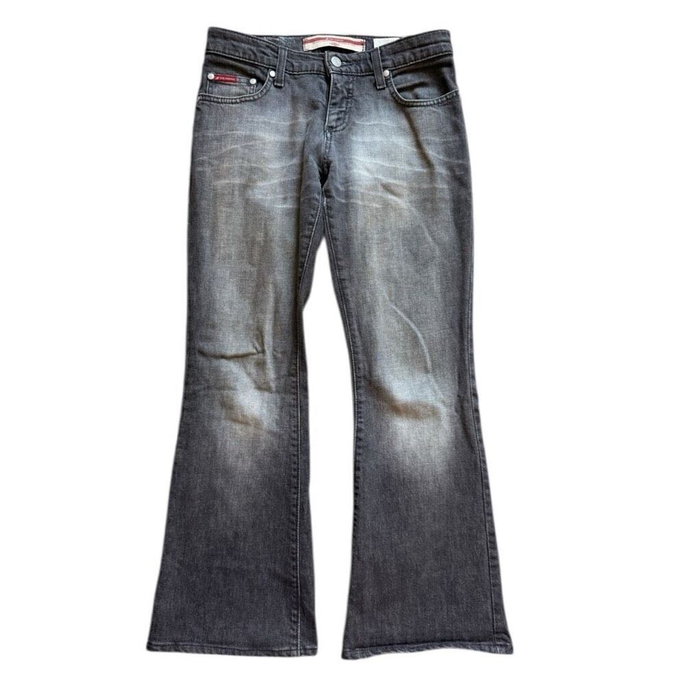 Womens Lee Cooper Gray Rinse Fitted Waist Flare Leg Jeans - Sz 28